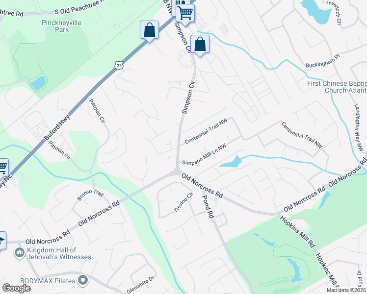 map of restaurants, bars, coffee shops, grocery stores, and more near 3667 Centennial Trail Northwest in Duluth