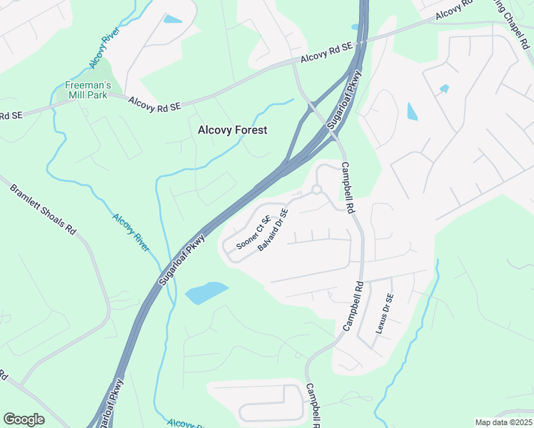 map of restaurants, bars, coffee shops, grocery stores, and more near 1578 Sooner Court Southeast in Lawrenceville