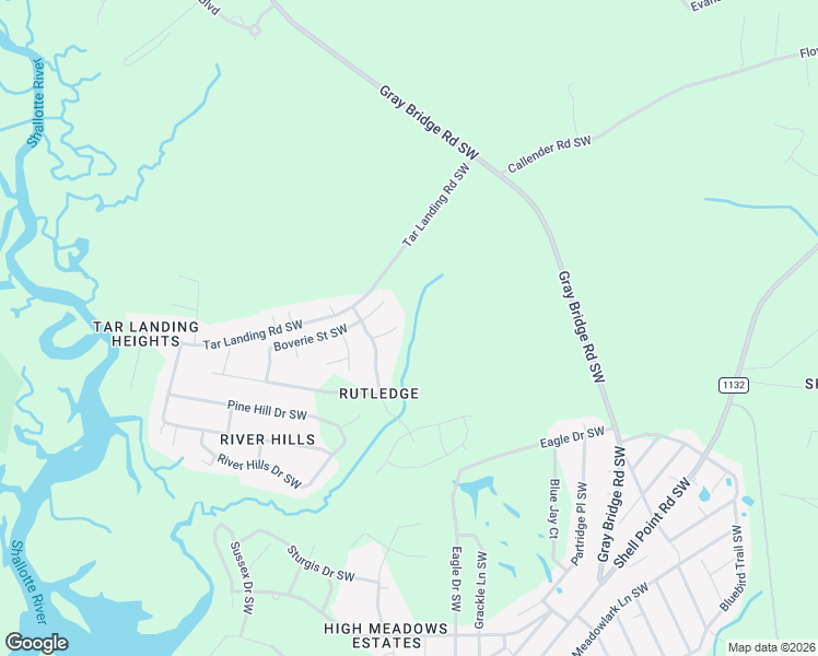 map of restaurants, bars, coffee shops, grocery stores, and more near 2994 Lyndhurst Terrace Southwest in Shallotte