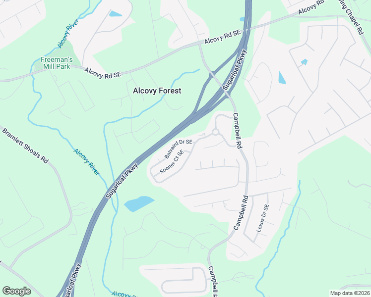 map of restaurants, bars, coffee shops, grocery stores, and more near 1618 Sooner Court Southeast in Lawrenceville