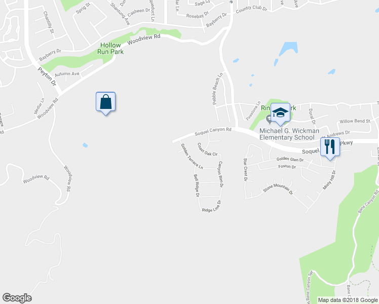 map of restaurants, bars, coffee shops, grocery stores, and more near 3940 Golden Terrace Lane in Chino Hills