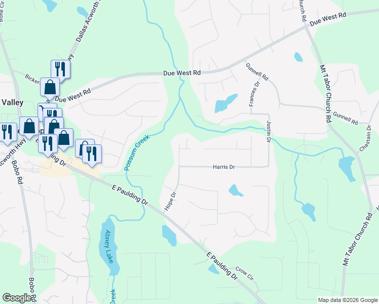 map of restaurants, bars, coffee shops, grocery stores, and more near 50 Harlin Drive in Dallas