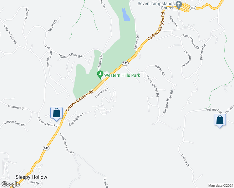 map of restaurants, bars, coffee shops, grocery stores, and more near 16309 Observation Lane in Chino Hills