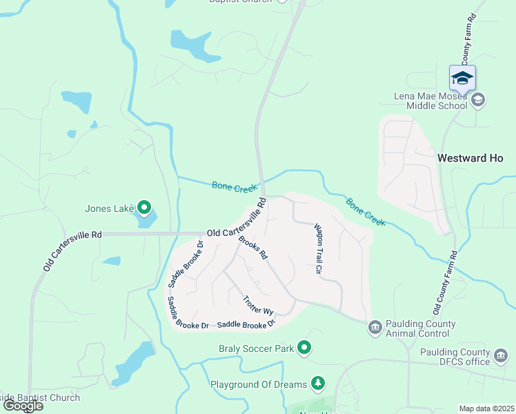 map of restaurants, bars, coffee shops, grocery stores, and more near 2029 Old Cartersville Road in Dallas