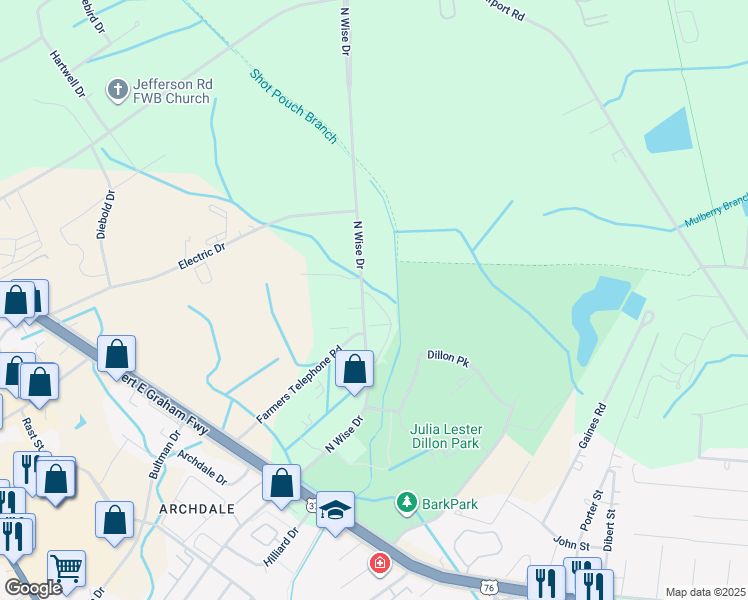 map of restaurants, bars, coffee shops, grocery stores, and more near 690 North Wise Drive in Sumter