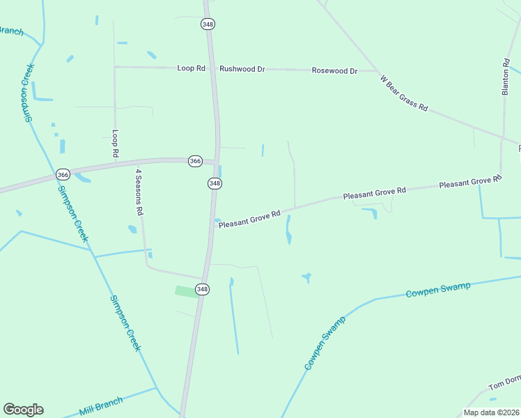 map of restaurants, bars, coffee shops, grocery stores, and more near 2613 Pleasant Grove Road in Loris