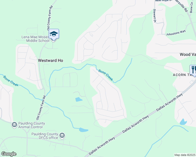 map of restaurants, bars, coffee shops, grocery stores, and more near 33 Wedge Wood Way in Dallas