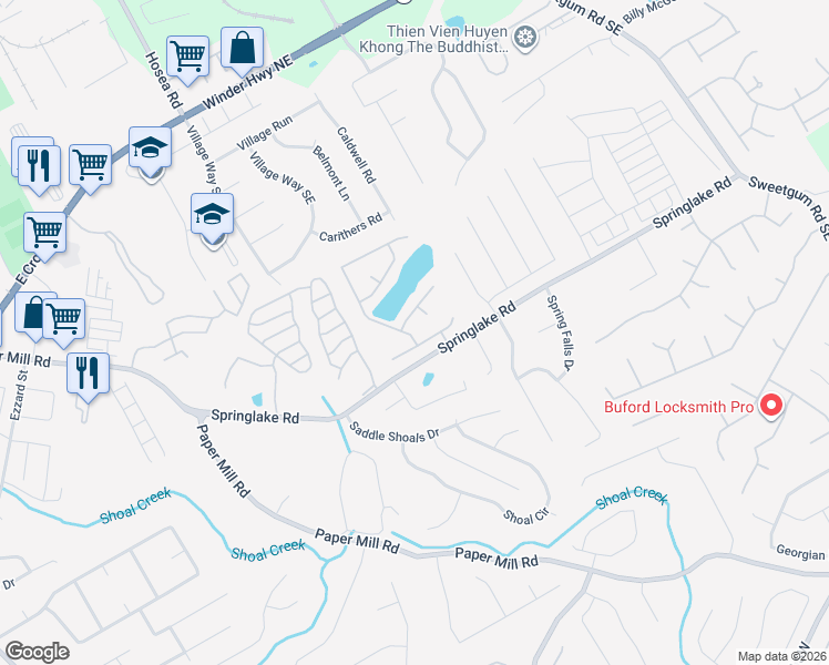 map of restaurants, bars, coffee shops, grocery stores, and more near 754 Cool Weather Drive in Lawrenceville