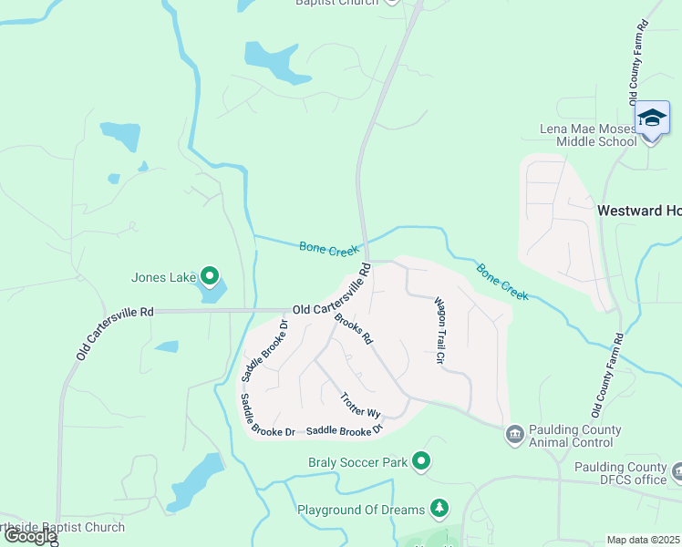 map of restaurants, bars, coffee shops, grocery stores, and more near 2029 Old Cartersville Road in Dallas