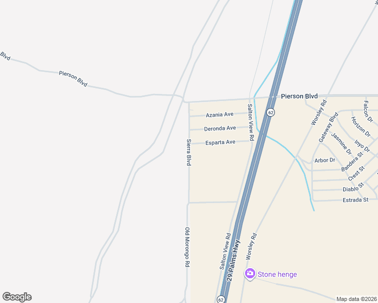 map of restaurants, bars, coffee shops, grocery stores, and more near Sierra Boulevard in Whitewater