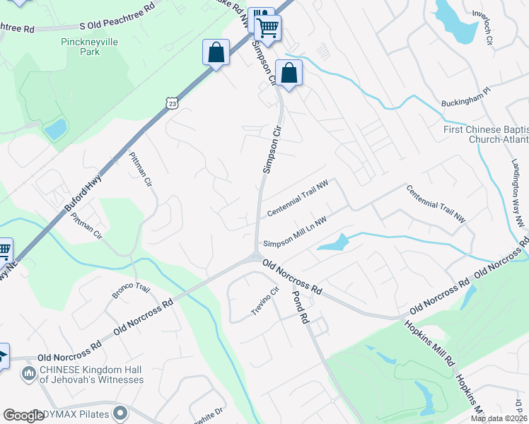 map of restaurants, bars, coffee shops, grocery stores, and more near 3688 Centennial Trail Northwest in Duluth