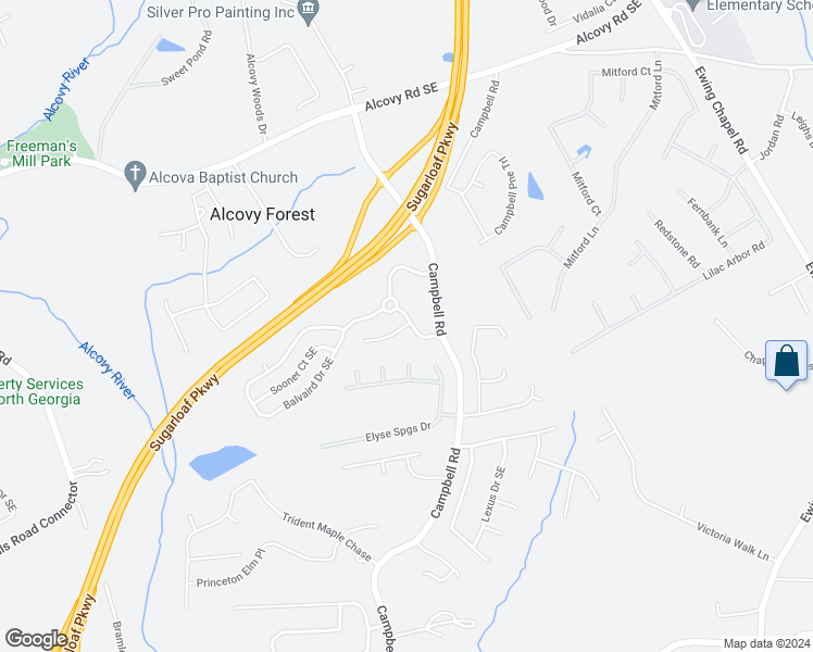 map of restaurants, bars, coffee shops, grocery stores, and more near 1756 Hedington Court Southeast in Lawrenceville