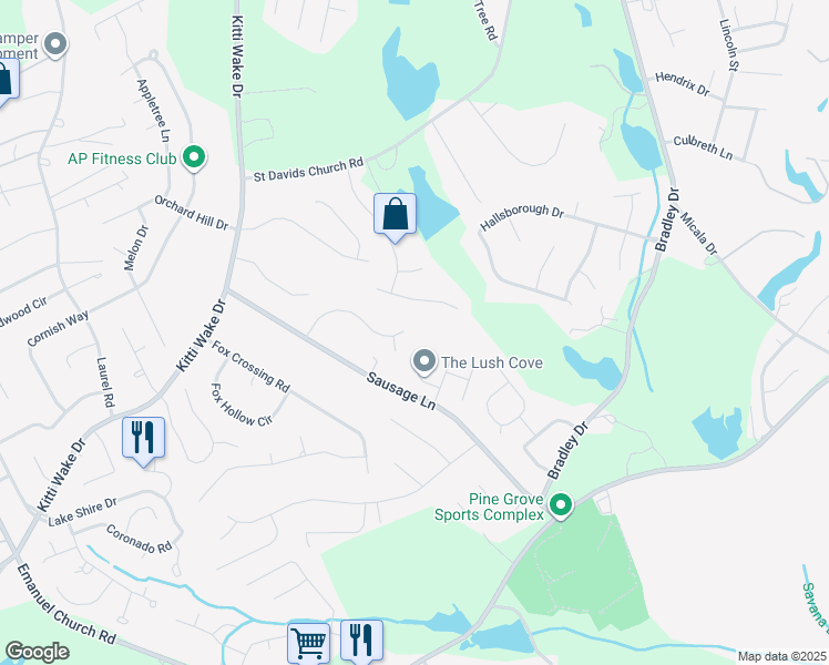 map of restaurants, bars, coffee shops, grocery stores, and more near 219 Sausage Lane in West Columbia