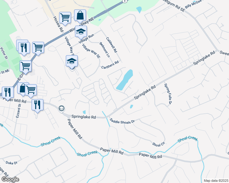 map of restaurants, bars, coffee shops, grocery stores, and more near 615 Cool Weather Drive in Lawrenceville