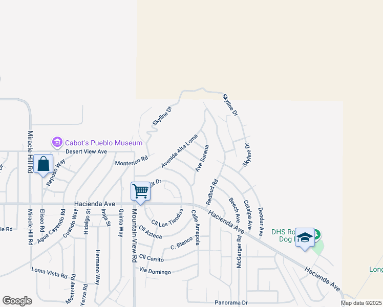 map of restaurants, bars, coffee shops, grocery stores, and more near Calle Calmoso in Desert Hot Springs