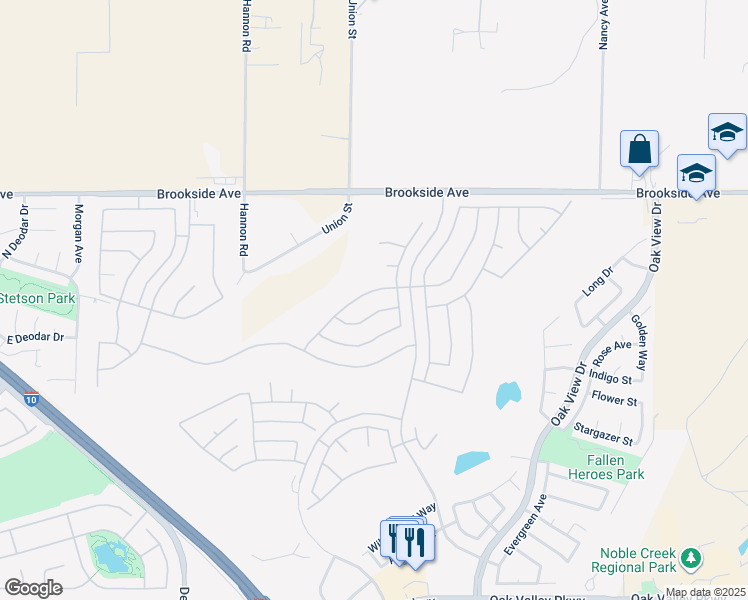 map of restaurants, bars, coffee shops, grocery stores, and more near 1744 South Forest Oaks Drive in Beaumont