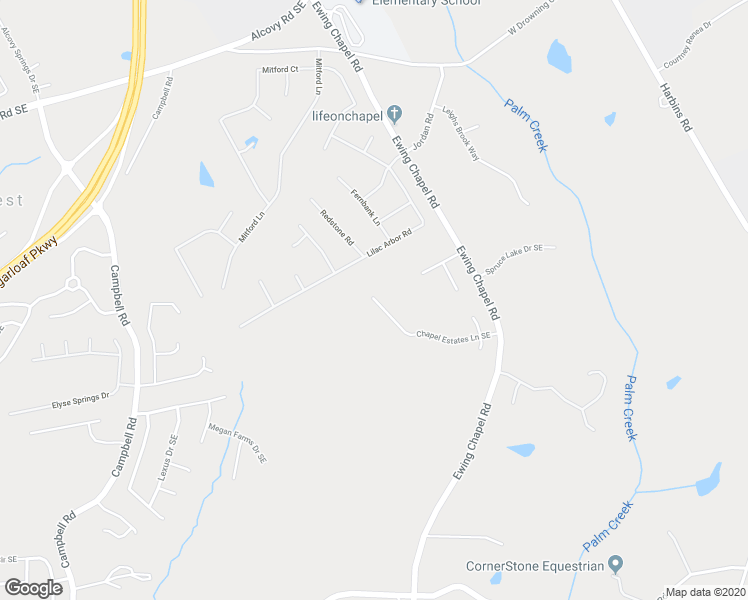 map of restaurants, bars, coffee shops, grocery stores, and more near 1952 Chapel Estates Lane Southeast in Dacula
