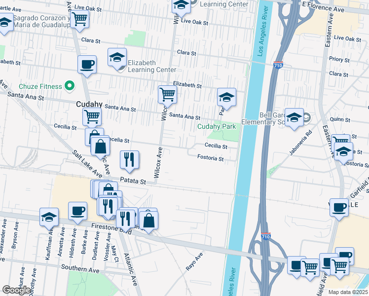 map of restaurants, bars, coffee shops, grocery stores, and more near 5102 Fostoria Street in Cudahy