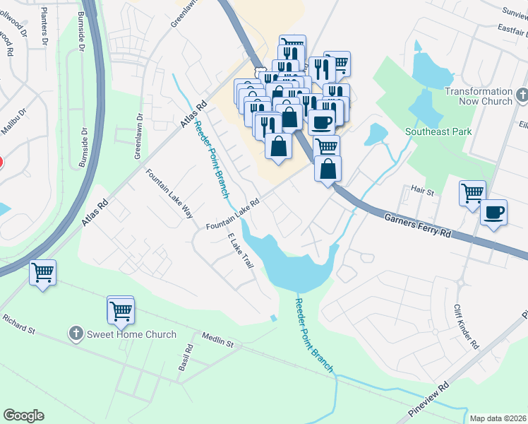 map of restaurants, bars, coffee shops, grocery stores, and more near 408 Starboard Way in Columbia
