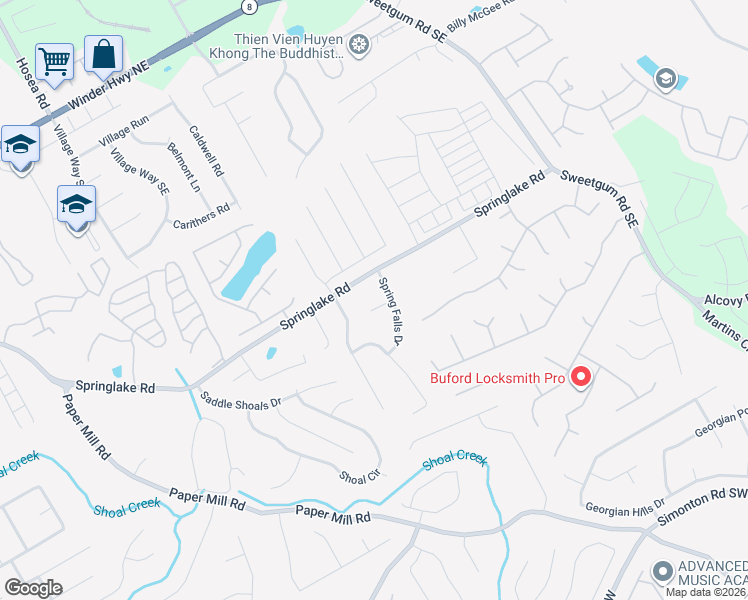 map of restaurants, bars, coffee shops, grocery stores, and more near 684 Brooke Manor Court in Lawrenceville