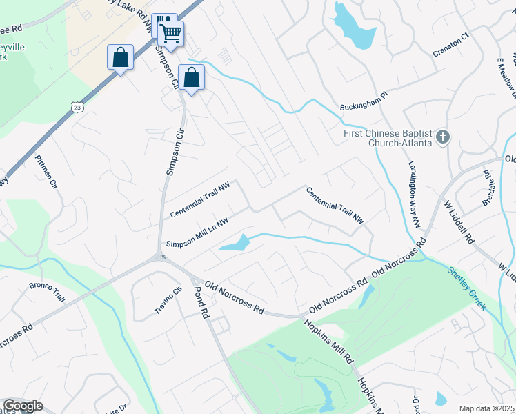 map of restaurants, bars, coffee shops, grocery stores, and more near 3988 Centennial Trail Northwest in Duluth