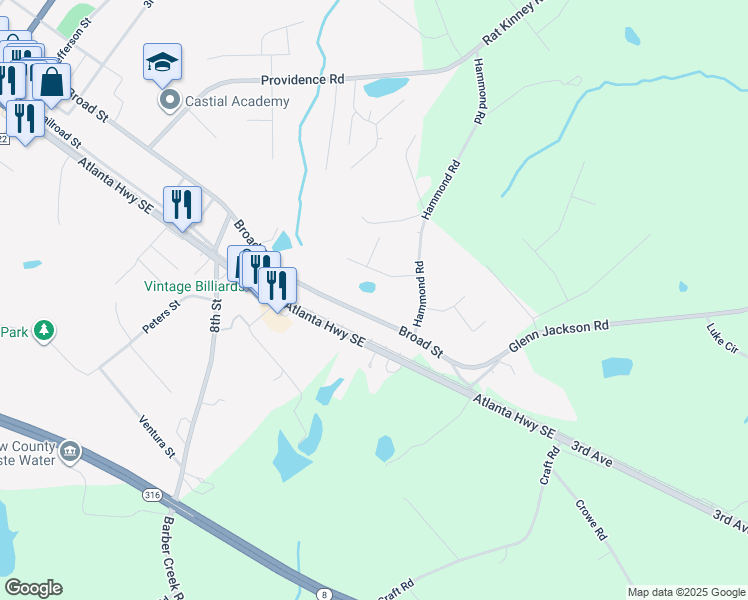 map of restaurants, bars, coffee shops, grocery stores, and more near 2010 Rachael Drive in Statham