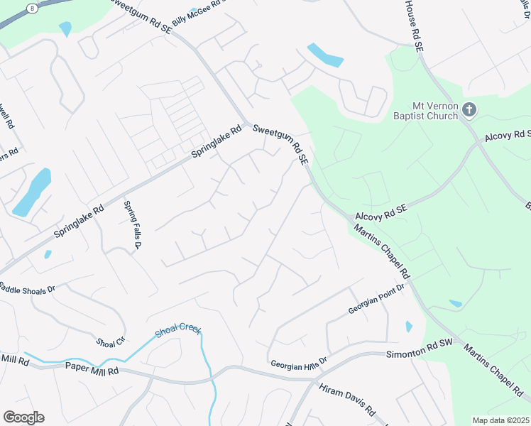 map of restaurants, bars, coffee shops, grocery stores, and more near 865 Martin Field Drive Southeast in Lawrenceville