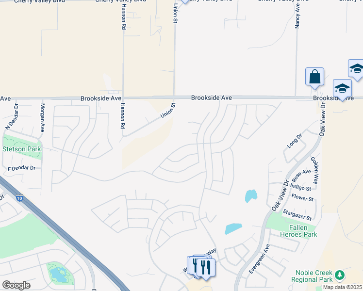 map of restaurants, bars, coffee shops, grocery stores, and more near 933 Southwind Court in Beaumont