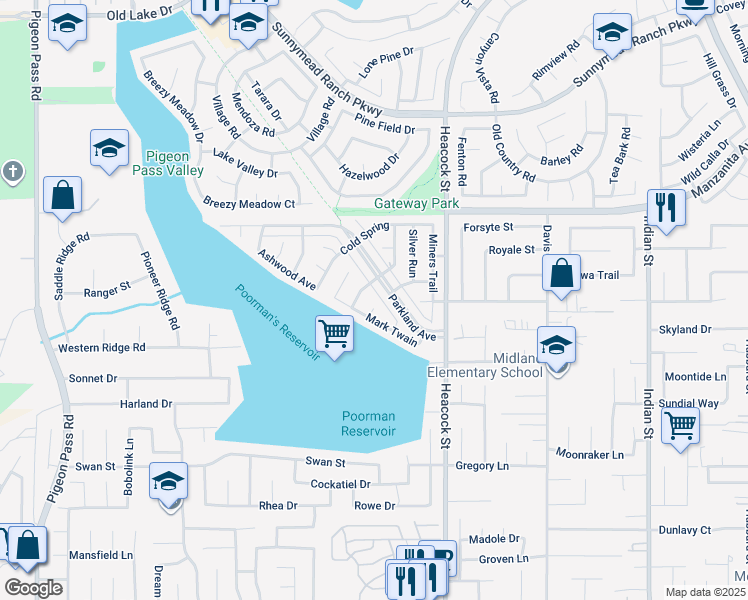 map of restaurants, bars, coffee shops, grocery stores, and more near 11365 Weinhart Court in Moreno Valley