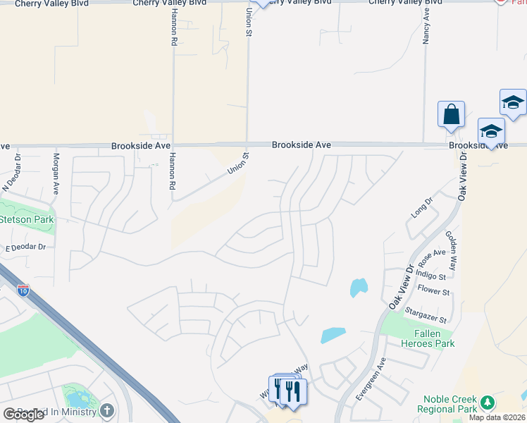map of restaurants, bars, coffee shops, grocery stores, and more near 1745 South Forest Oaks Drive in Beaumont