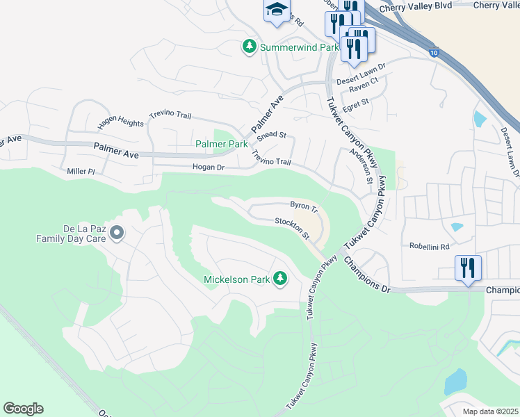 map of restaurants, bars, coffee shops, grocery stores, and more near 35373 Byron Tr in Beaumont