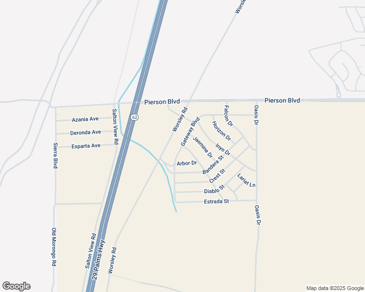 map of restaurants, bars, coffee shops, grocery stores, and more near Gateway Boulevard in Desert Hot Springs
