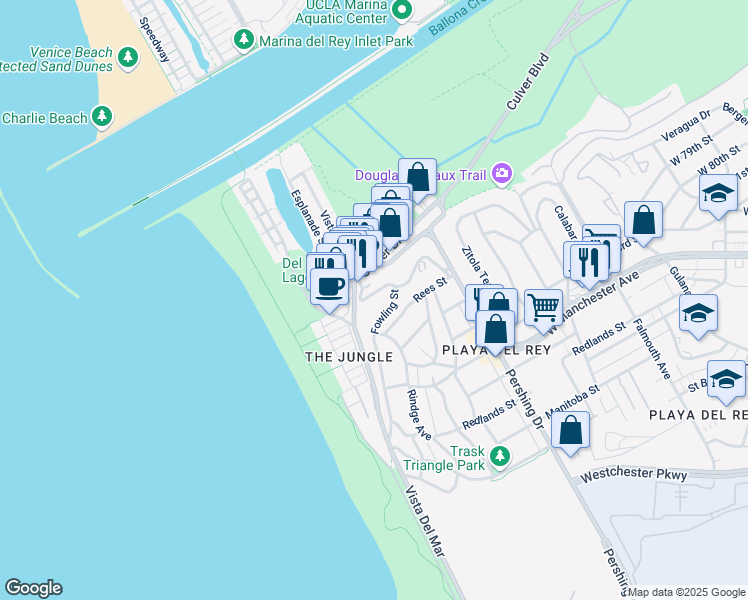 map of restaurants, bars, coffee shops, grocery stores, and more near 216 Montreal Street in Los Angeles