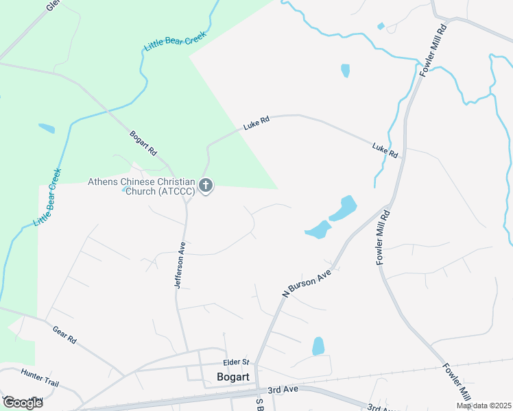 map of restaurants, bars, coffee shops, grocery stores, and more near 210 Bernice Drive in Bogart