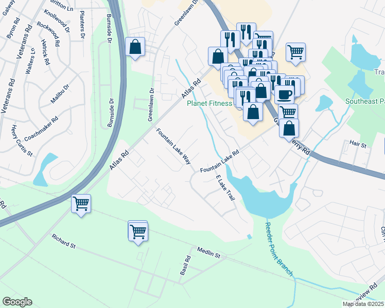 map of restaurants, bars, coffee shops, grocery stores, and more near 89 Springway Drive in Columbia