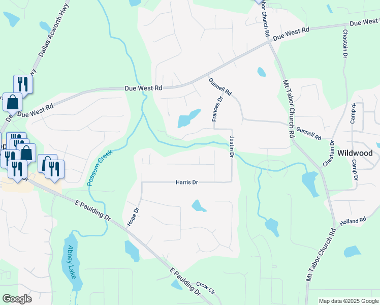 map of restaurants, bars, coffee shops, grocery stores, and more near 43 Holland Court in Dallas