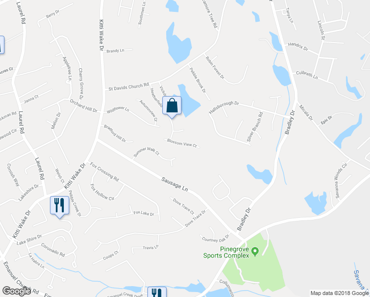 map of restaurants, bars, coffee shops, grocery stores, and more near 332 Blossom View Court in West Columbia