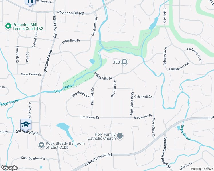 map of restaurants, bars, coffee shops, grocery stores, and more near 3361 Valley View Drive in Marietta