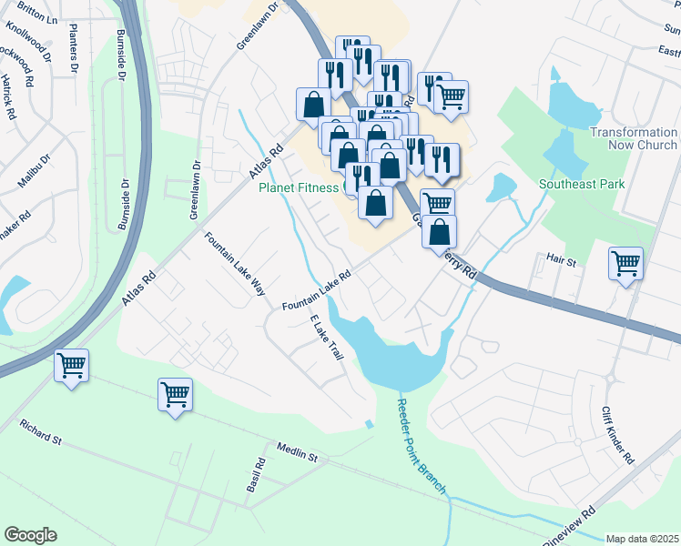 map of restaurants, bars, coffee shops, grocery stores, and more near 100 Cottage Lake Way in Columbia