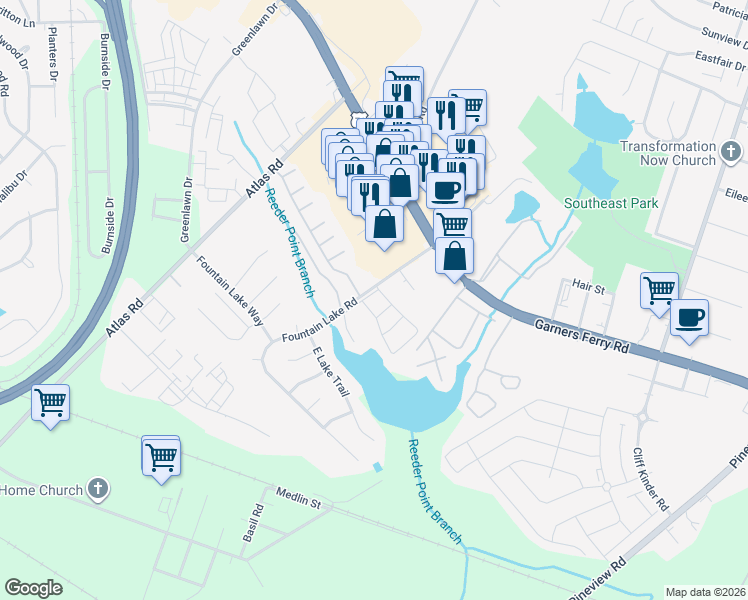 map of restaurants, bars, coffee shops, grocery stores, and more near 408 Starboard Way in Columbia