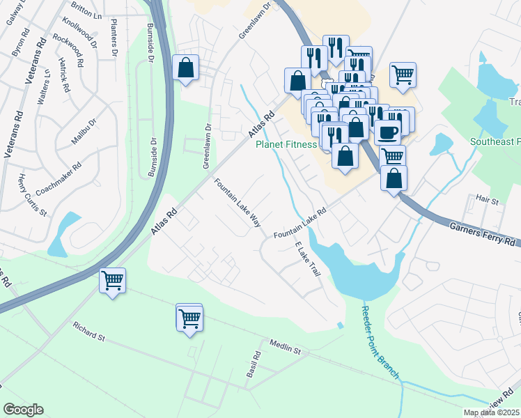 map of restaurants, bars, coffee shops, grocery stores, and more near 10 Wild Iris Ct in Columbia