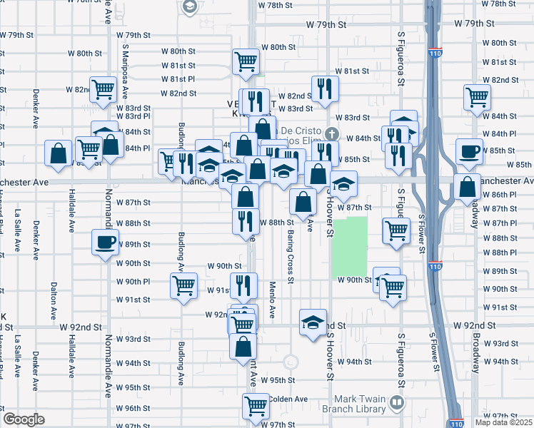 map of restaurants, bars, coffee shops, grocery stores, and more near in Westmont
