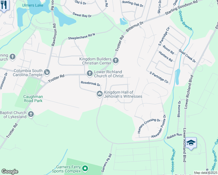 map of restaurants, bars, coffee shops, grocery stores, and more near 613 New Stock Drive in Hopkins