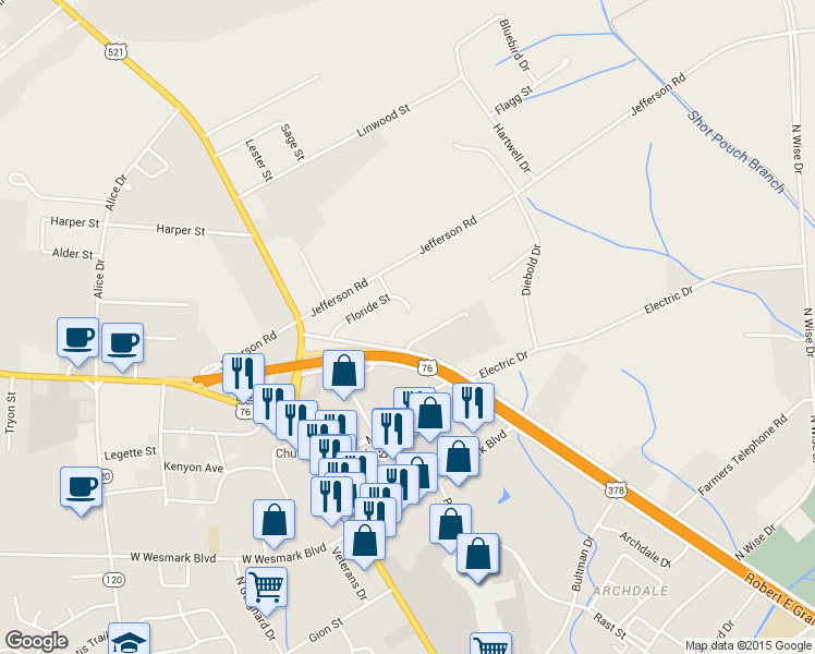 map of restaurants, bars, coffee shops, grocery stores, and more near 1151 N Pike West in Sumter