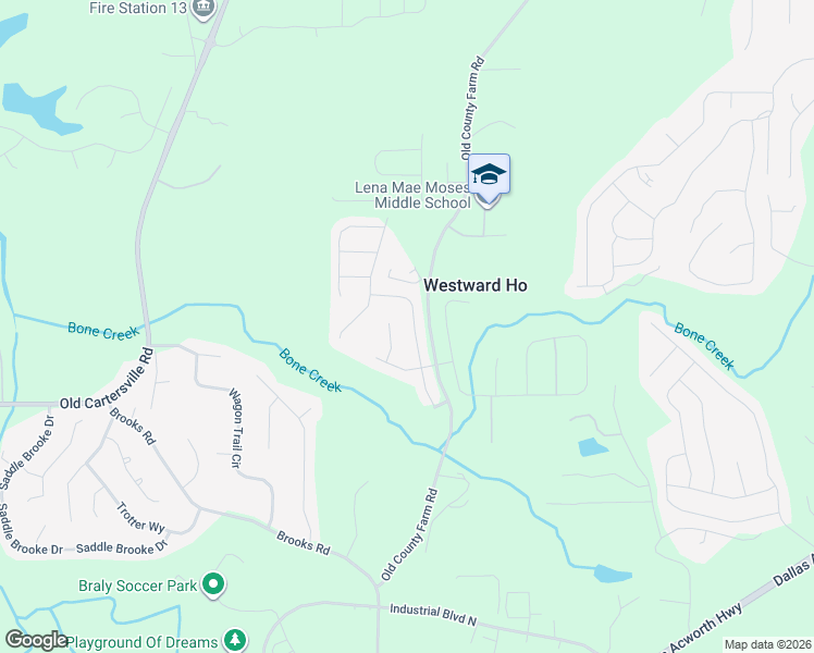 map of restaurants, bars, coffee shops, grocery stores, and more near 101 Birch River Crossing in Dallas