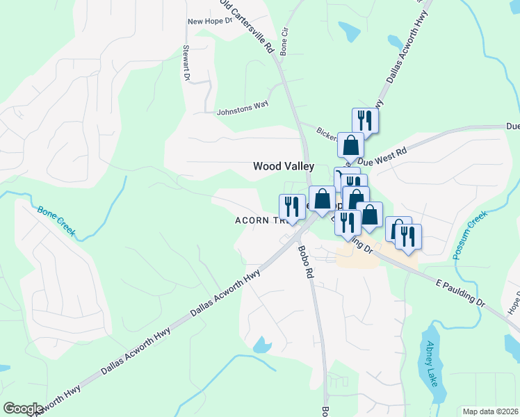 map of restaurants, bars, coffee shops, grocery stores, and more near 156 Chester Harris Drive in Dallas