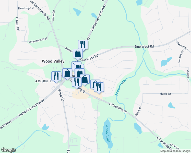 map of restaurants, bars, coffee shops, grocery stores, and more near 81 Candy Lilly Court in Dallas