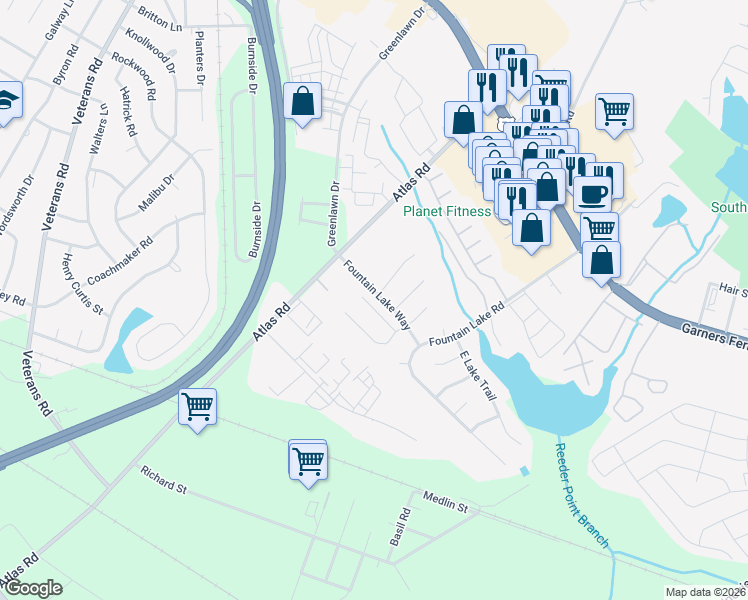 map of restaurants, bars, coffee shops, grocery stores, and more near 140 Pine Mast Court in Columbia