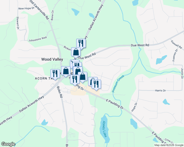 map of restaurants, bars, coffee shops, grocery stores, and more near 81 Candy Lilly Court in Dallas