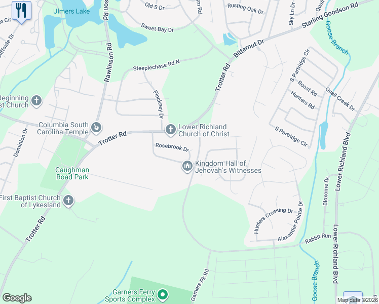 map of restaurants, bars, coffee shops, grocery stores, and more near 262 Rosebrook Drive in Hopkins